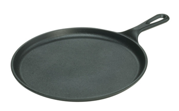 Lodge 10.5'' Round Cast Iron Griddle Pan for Pancakes, Pizzas, and