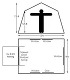 Kodiak Canvas Cabin Tent 12x9 - Diagram