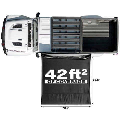 Pittman Outdoors 2.0M Easy Open Overlanding Side Awning with Gas Strut Assistance with Built-in LED Lighting