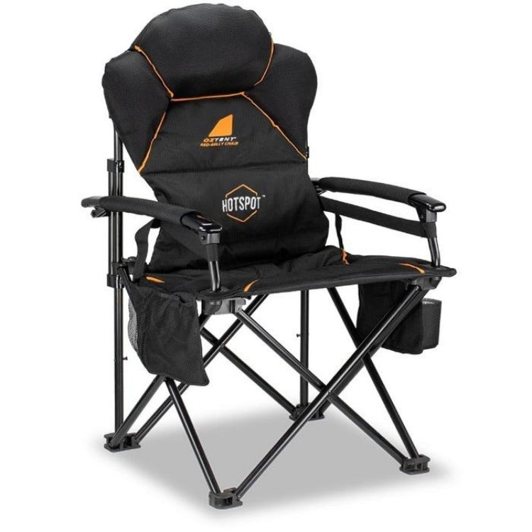 Oztent gecko camping chair with discount lumbar support and swivel table