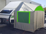 A Frame Side Trailer Tent-Silver/Kelly Green Trim