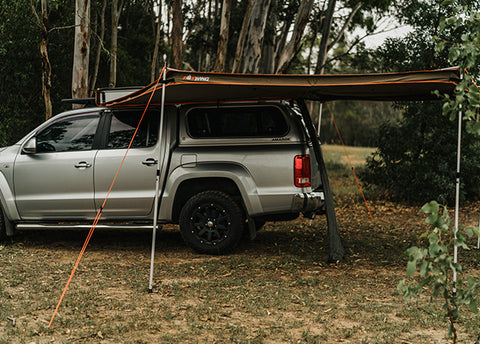Oztent Foxwing 270 degree Awning Mounted on Pickup