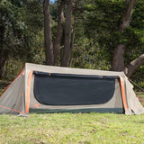Oztent DS-1 Pitch Black single swag tent-full view front screen