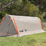 Oztent DS-1 Pitch Black single swag tent-with door closed