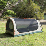 Oztent DS-1 Pitch Black single swag tent-rainfly removed