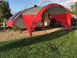 PahaQue NuCamp T@B 320 Trailer Awning (Sunset Red Trim)